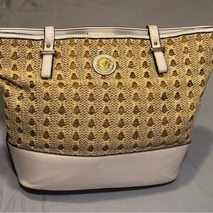 Elegant Beige and Gold Anne Klein Tote Bag